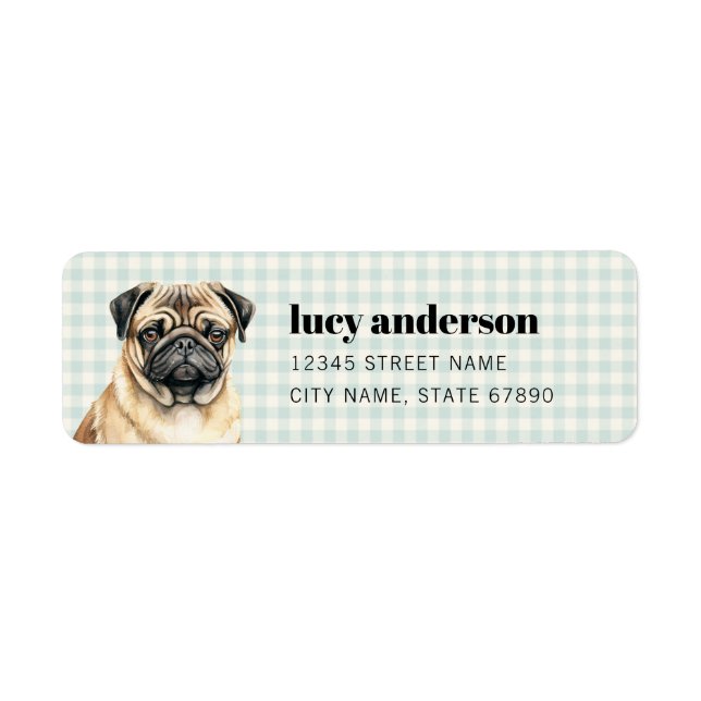 Pug Returetiketter Returadress Etikett (Framsidan)