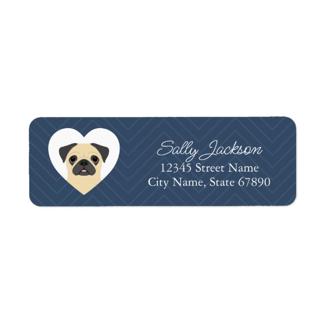 Pug Returetiketter Returadress Etikett (Framsidan)