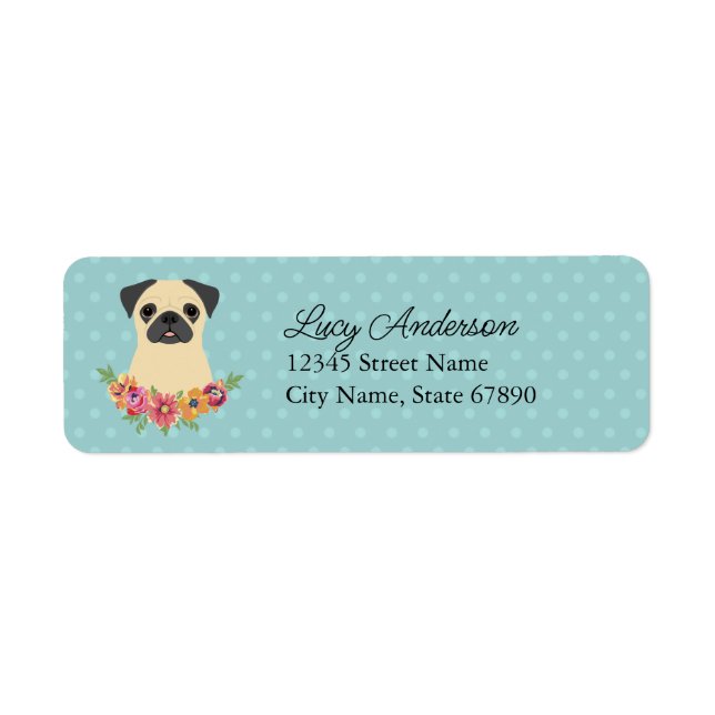 Pug Returetiketter Returadress Etikett (Framsidan)