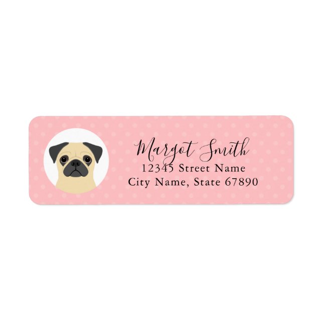 Pug Returetiketter Returadress Etikett (Framsidan)