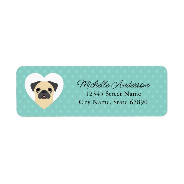 Pug Returetiketter Returadress Etikett (Framsidan)