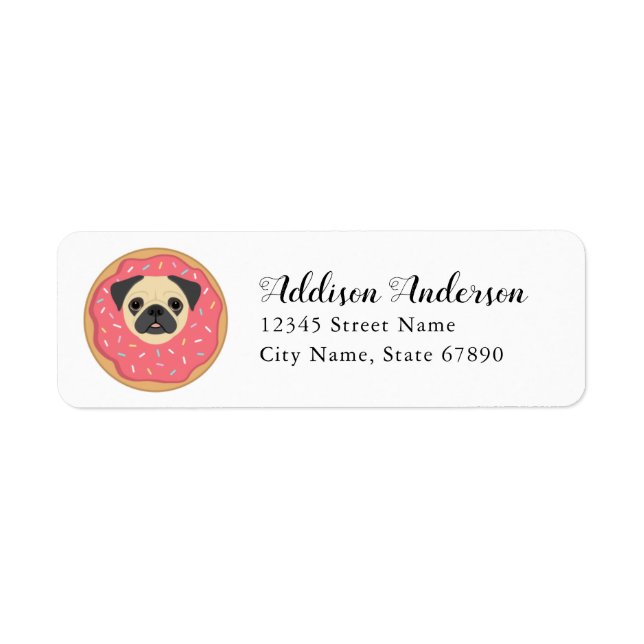 Pug Returetiketter Returadress Etikett (Framsidan)