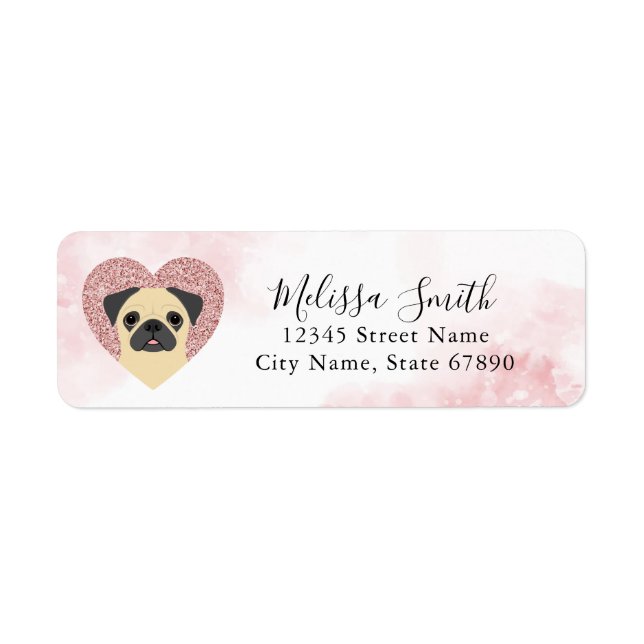 Pug Returetiketter Returadress Etikett (Framsidan)