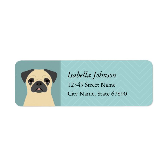Pug Returetiketter Returadress Etikett (Framsidan)