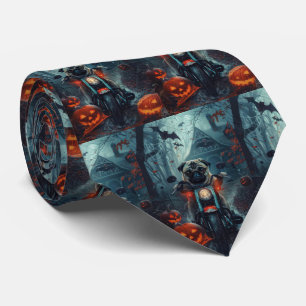 Pug Riding Motorcykel Halloween Scary Slips