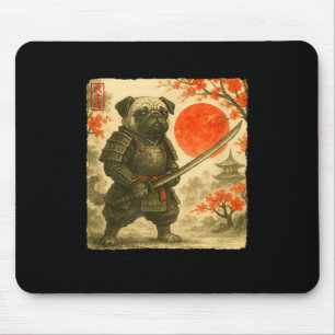 Pug Samurai Japansk Krigarkostym Sumi-e Konst Fu Musmatta