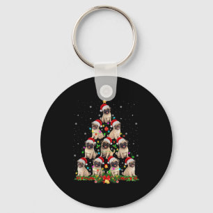 Pug Santa Hat Julgran Ljus Julafton Pugmas Do Nyckelring