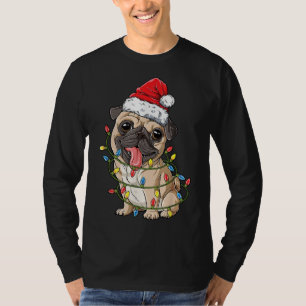 Pug Santa Julgran Ljus Julafton Boys Pugmas D T Shirt