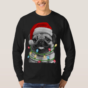 Pug Santa Julgran Ljus Julafton Boys Pugmas D T Shirt