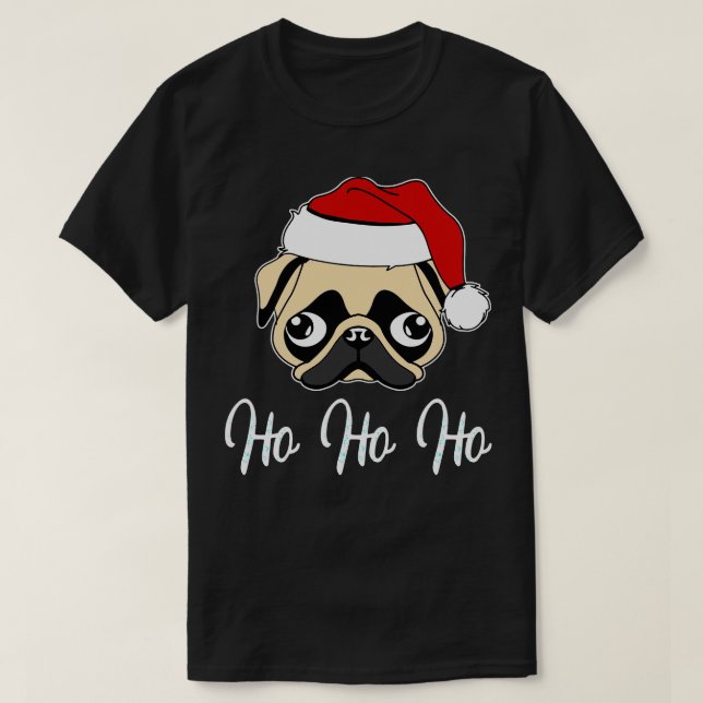 Pug Santa T Shirt (Design framsida)