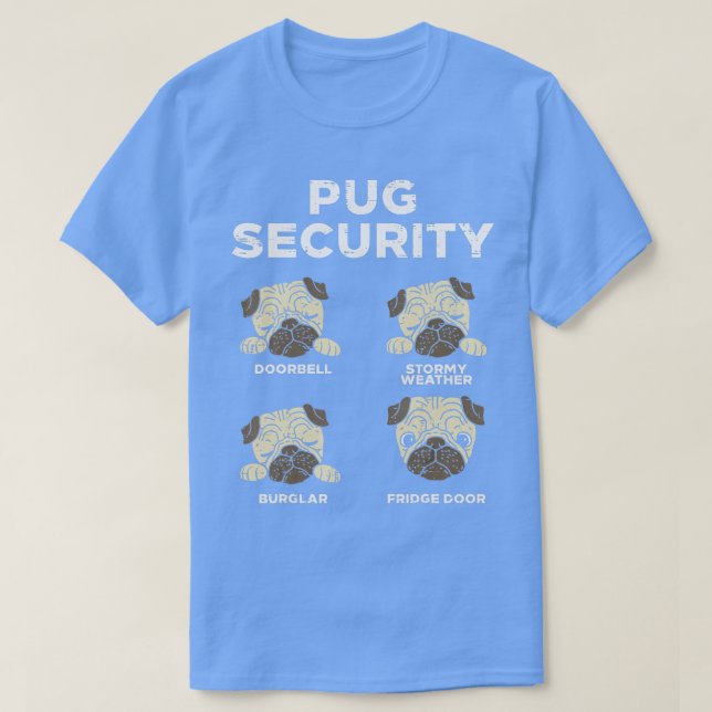 Pug Security Funny Animal Pet Dog Lover Owner Men  T Shirt (Design framsida)