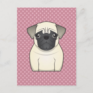 Pug-serieteckning Vykort