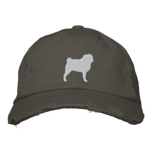 Pug Silhouette Broderad Keps
