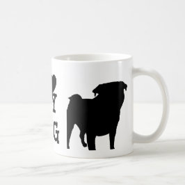 Pug Silhouette Kaffemugg