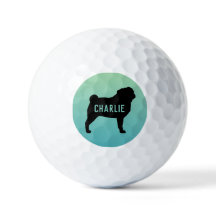 Pug Silhouette med eget namn