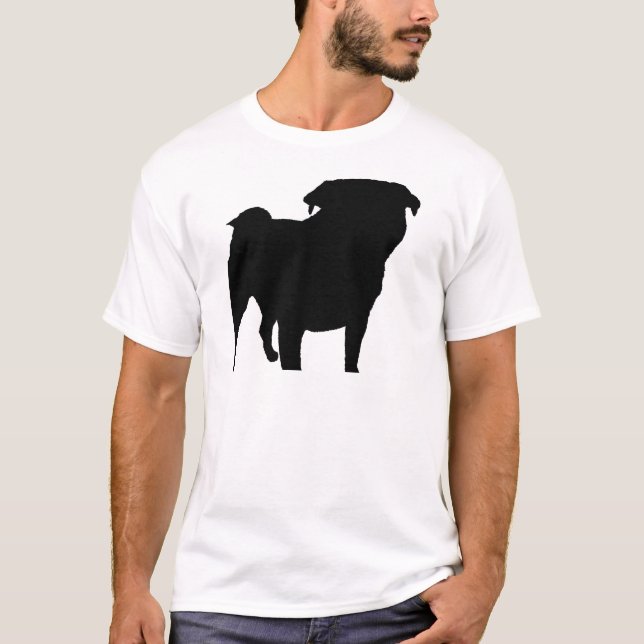 Pug Silhouette T-shirt (Framsida)