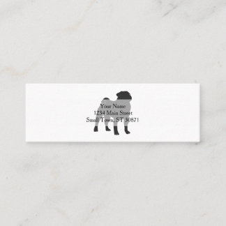 Pug silhouette - Välj bakgrund färg Mini Visitkort