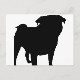 Pug Silhouette Vykort