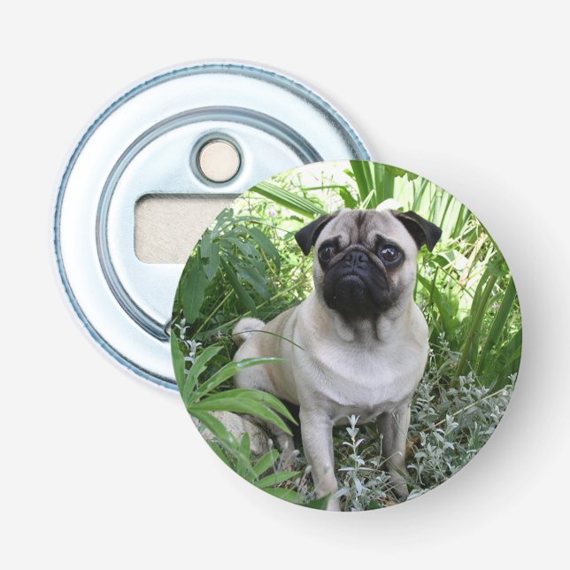 pug sittande flasköppnare (Framsidan)