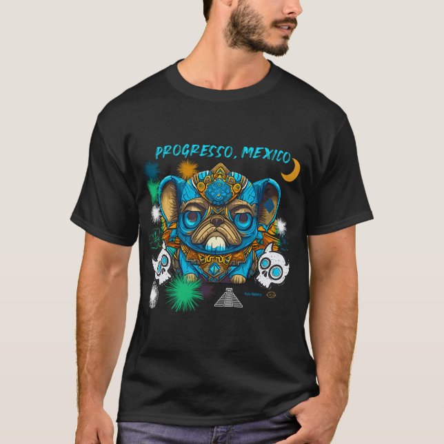 Pug Skalle Godis 5 PROGRESO MEXICO T Shirt (Framsida)
