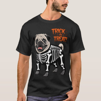Pug Skelett T Shirt