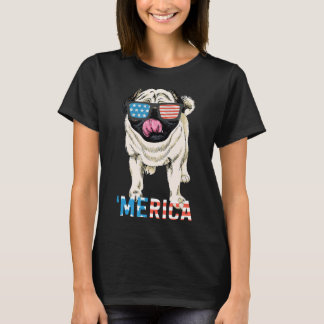 Pug skjorta present män kvinnor barn Merica hund f T Shirt