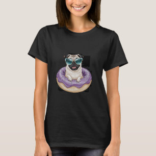 Pug skjorta rolig DJ Majestic Donut Hund T Shirt T
