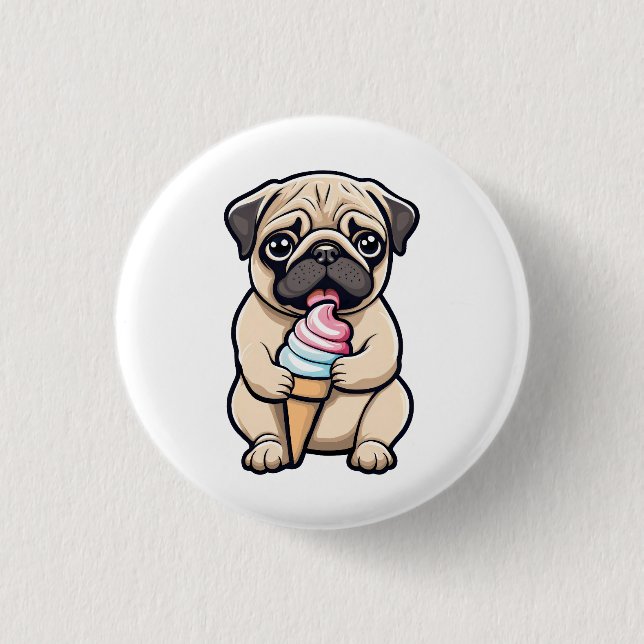 Pug slickande glass knapp (Framsida)