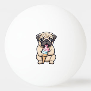 Pug slickande glass pingisboll