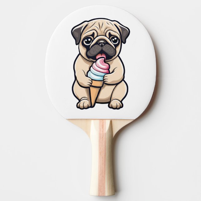Pug slickande glass pingisracket (Framsidan)