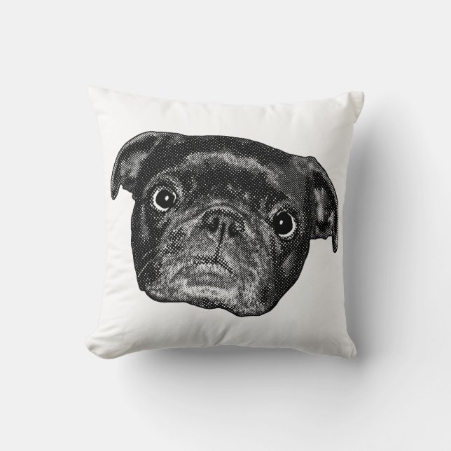 Pug Smiles Dot Kudde (Framsida)
