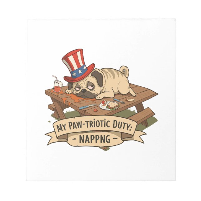 Pug sover  anteckningsblock (Framsida)