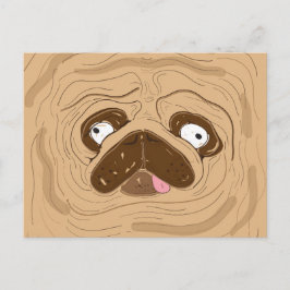 Pug Spreading Wrinkles Ansikte Vykort