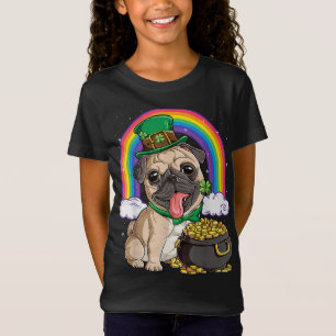 Pug St patricks day Boys Kids Manar Leprechaun Hun T Shirt