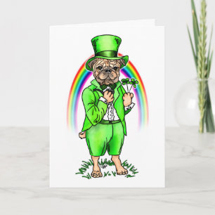 Pug St patrick's day Card Kort