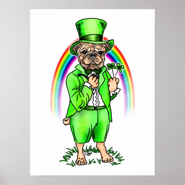 Pug St patrick's day Poster (Framsidan)