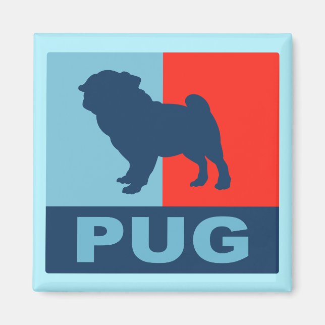 Pug stil Magnet (Framsidan)