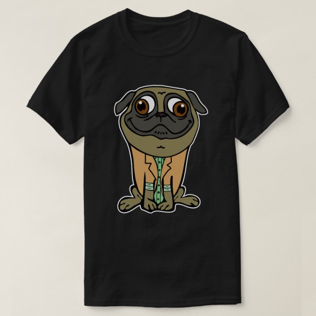 Pug Stil T Shirt (Design framsida)