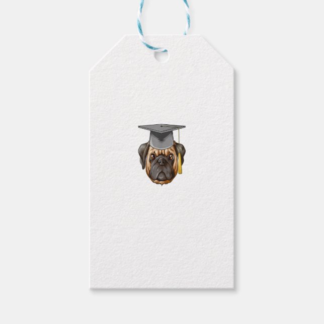 Pug Studenten Student Hat Pug Presentetikett (Framsidan)