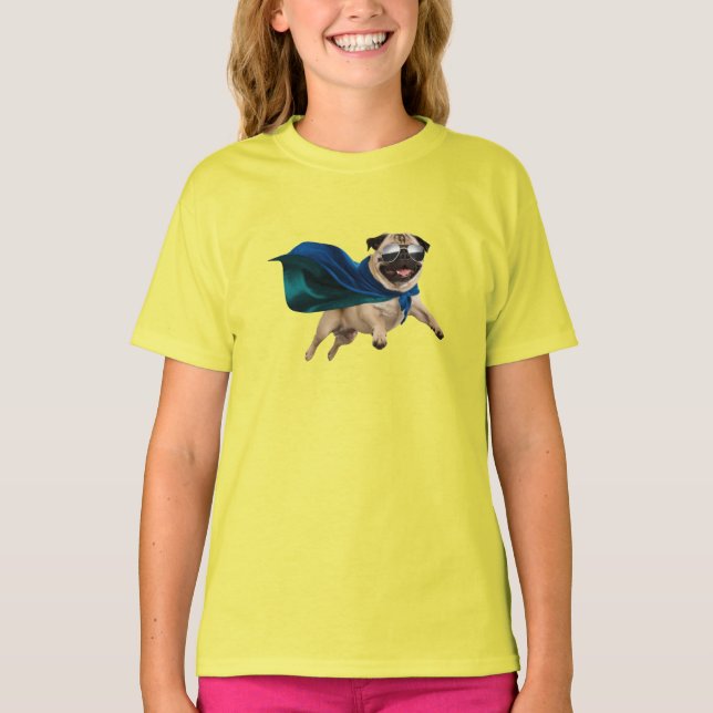 Pug Superhjälte Barn T-Shirt (Framsida)
