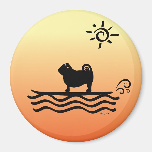 Pug Surfa Magnet (Framsidan)