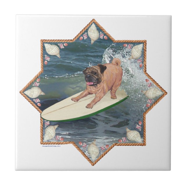 Pug Surfare dude Kakelplatta (Framsidan)
