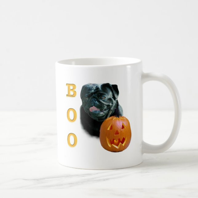 Pug (svart) Boo Kaffemugg (Höger)