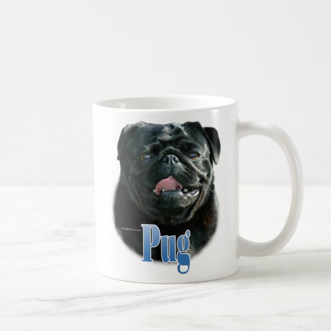 Pug (svart) Namn Kaffemugg (Höger)