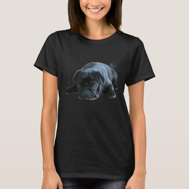 Pug - svart Pug-design Classic T-Shirt 852 (Framsida)