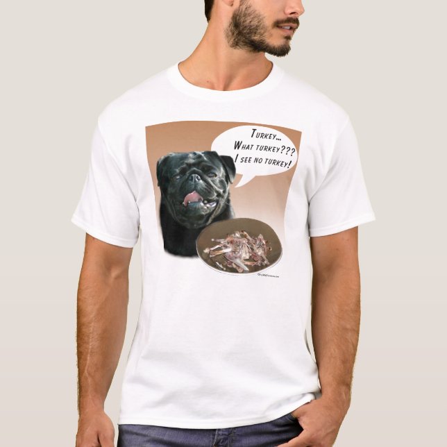 Pug (svart) Turkiet T-shirt (Framsida)