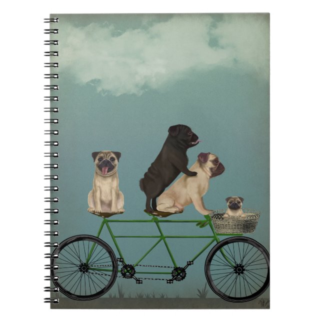 Pug Tandem Anteckningsbok (Framsidan)
