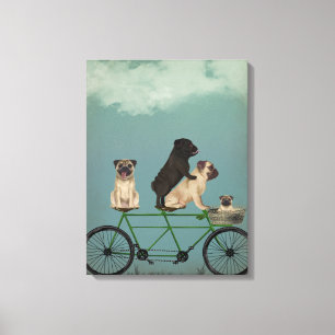 Pug Tandem Canvastryck