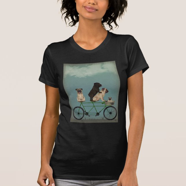 Pug Tandem T Shirt (Framsida)