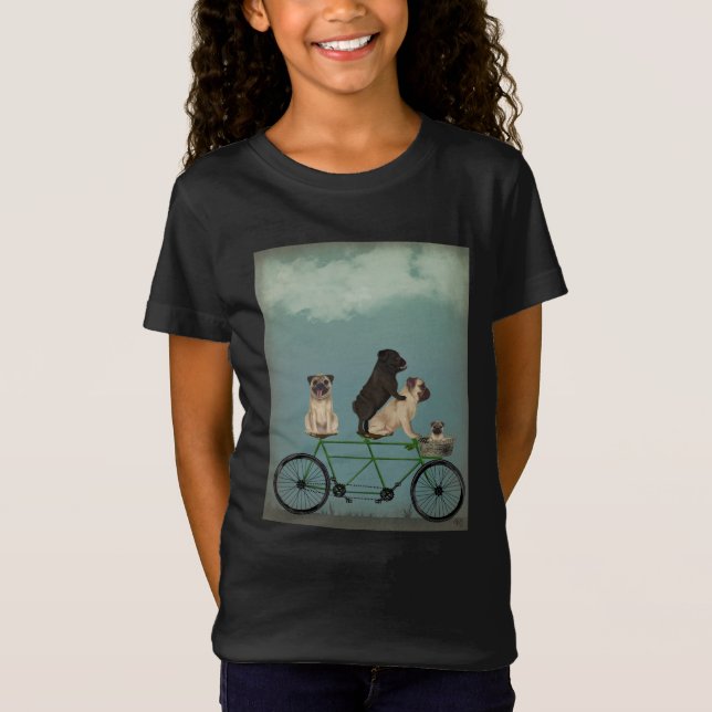 Pug Tandem T Shirt (Framsida)